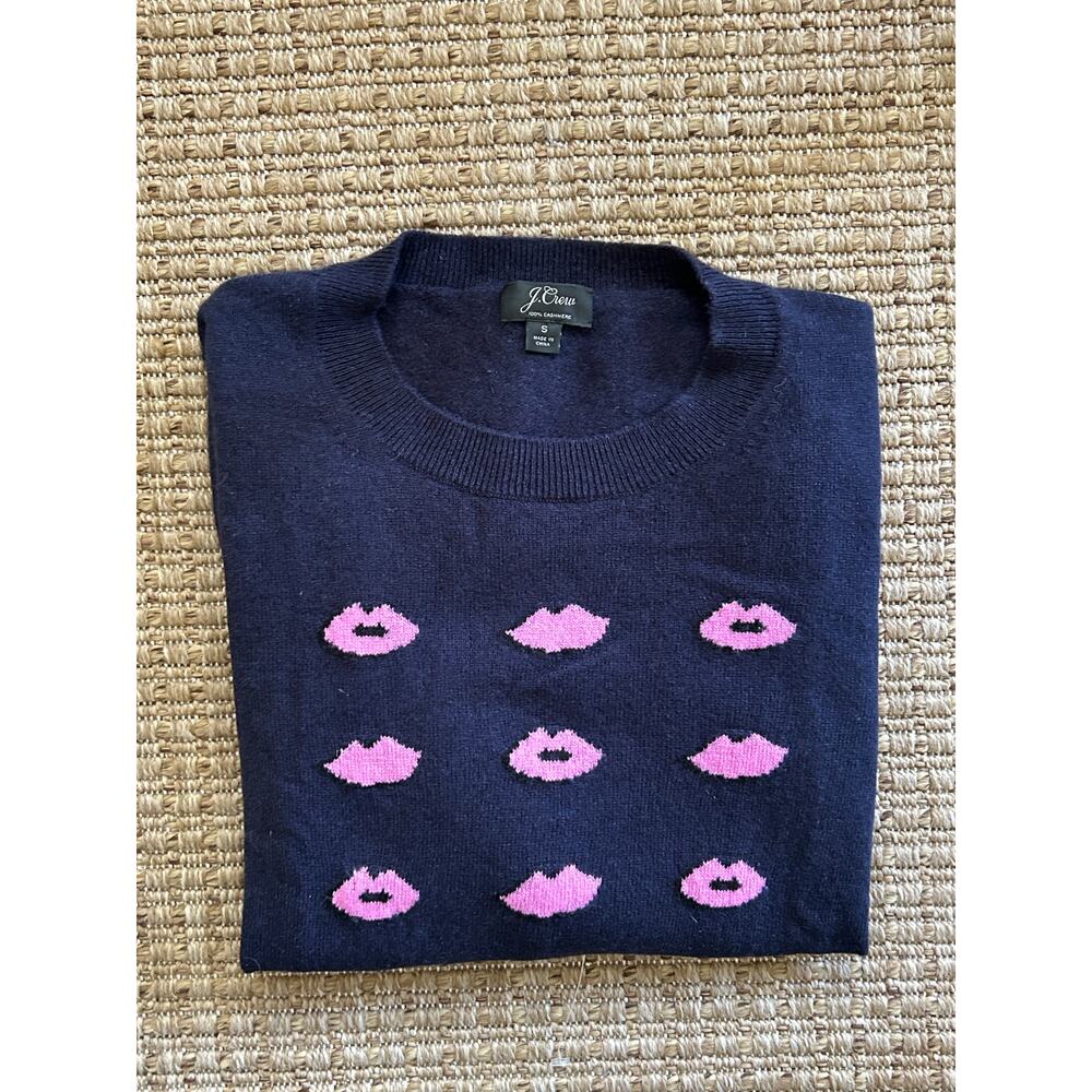 J.Crew 100% Cashmere LIPS Sweater Size Small